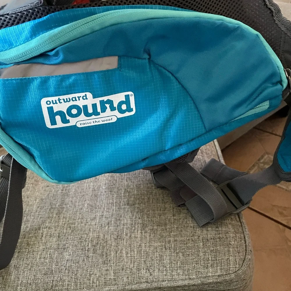 Outward hound doggie hiking travel backpack nylon saddle bag expandable pockets - Picture 3 of 9